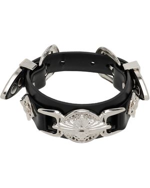 Toga Virilis Double Buckle Concho Bangle Bracelet - Black