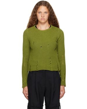 Song For The Mute Distressed Jumper - Green