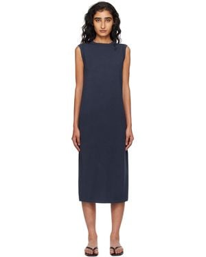 MM by Max Mara Robe Midi Aulla Bleu Marine - Noir