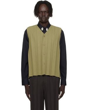 Homme Plissé Issey Miyake Khaki Edge Ensemble Vest - Black