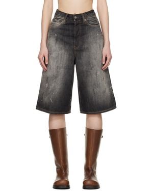 Acne Studios Loose Fit Denim Shorts - Black