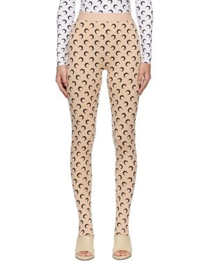 Marine Serre Recycled Moon Jersey Stirrup Leggings - Natural