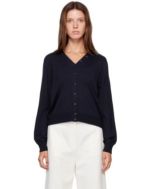 Cordera Merino Wool Button Cardigan - Blue