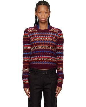 Dries Van Noten Jacquard Wool Jumper - Red