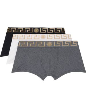 Versace Three-Pack & Cotton-Jersey Boxer Briefs - Grey