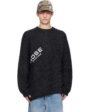 Martine Rose グレー Engineered Fisherman Rib セーター - ブラック