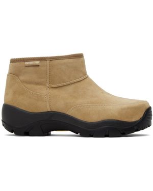 OPEN YY Bottes Beiges À Doublure En Peau Retournée Et À Semelle Crantée - Noir