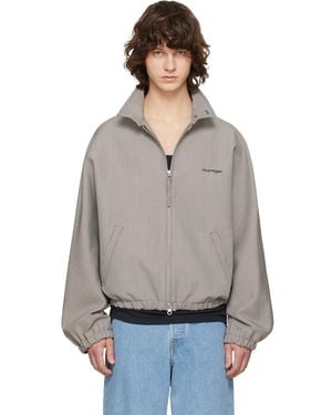 Courreges Houndstooth Zipped Bomber Jacket - Grey