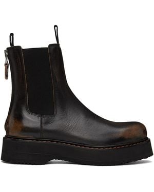 R13 Black Single Stack Chelsea Boots