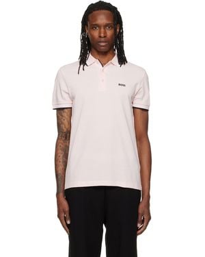BOSS Contrast-Tipped Cotton Piqué Polo - White