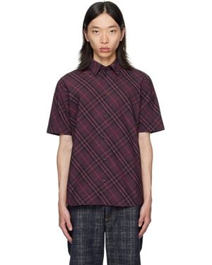 Burberry Robert Check Short Sleeve Shirt - Purple