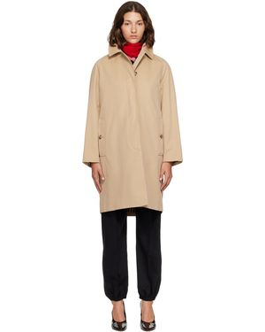 Burberry Cotton Gabardine Trench Coat - Natural