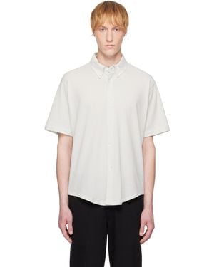 Lady White Co. Off- S/S Piqué Button Down Shirt - White