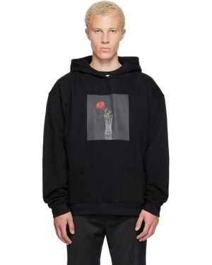 Ernest W. Baker Rose Print Hoodie - Black