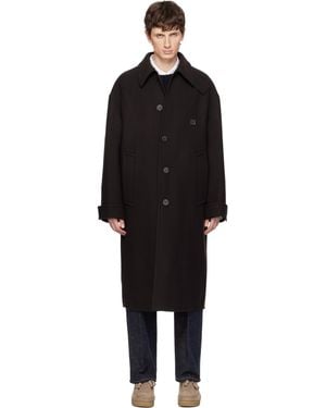 WOOYOUNGMI Wool Blend Mac Coat - Black