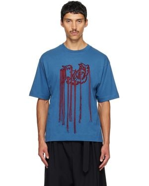 Dries Van Noten Embroidered T-Shirt - Blue