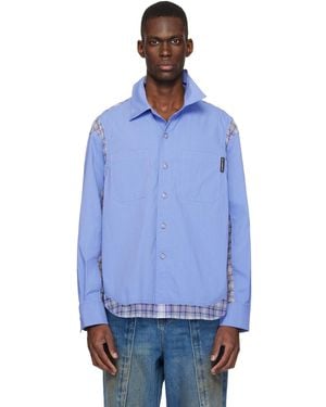 ANDERSSON BELL Aprol Mesh Panel Shirt - Blue