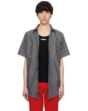 Maison Margiela グレー ブロードクロス シャツ - ブラック