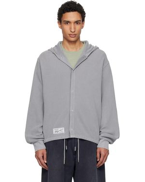 WOOYOUNGMI Dyed Open Hoodie - Grey