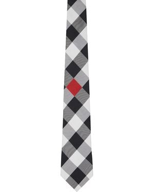 Comme des Garçons Silk Geometric Pattern Tie - Black