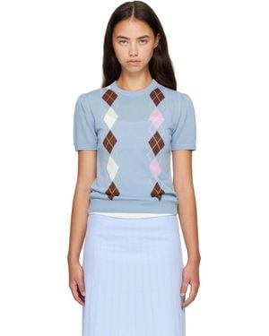 Ganni Argyle Sweater - Blue