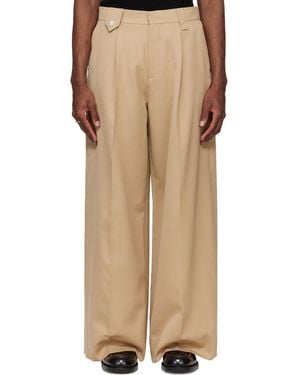 Simone Rocha Wide Leg Belt Loop Tab Pants - Natural