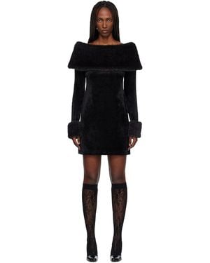 Anna Sui Stretch Velour Minidress - Black