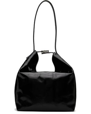 BY FAR ブラック マキシ Bea Creased Leather バッグ