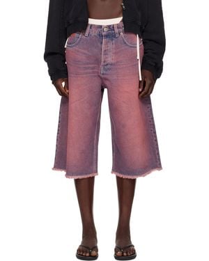 Martine Rose Ssense Exclusive Faded Denim Shorts - Pink
