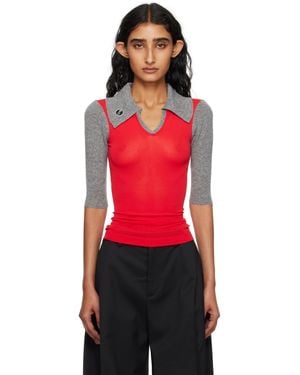 Kiko Kostadinov Larissa Knit Polo - Red