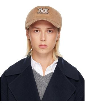 Max Mara Tan Fedora Cap - Blue