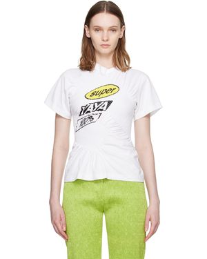 Super Yaya T-Shirt Torsadé Syy Blanc - Vert