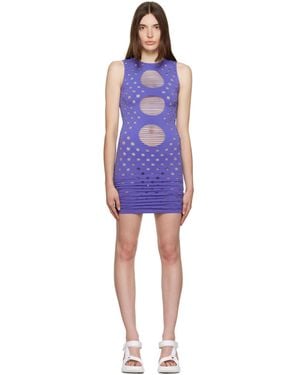 Maisie Wilen Perforated Minidress - Blue