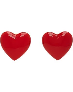 Moschino Heart Clip-On Earrings - Red