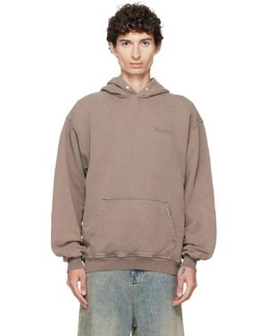 Represent Printed 'Owners Club' Script Hoodie - Brown