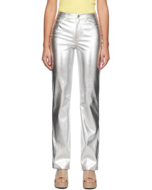 STAUD Silver Chisel Faux-leather Trousers - Multicolour