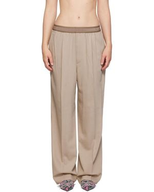 Acne Studios Taupe Pleated Trousers - Natural