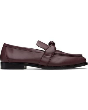 Bottega Veneta Burgundy Astaire Loafers - Black