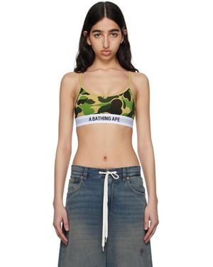 A Bathing Ape Khaki Abc Camo Sport Bra - Green