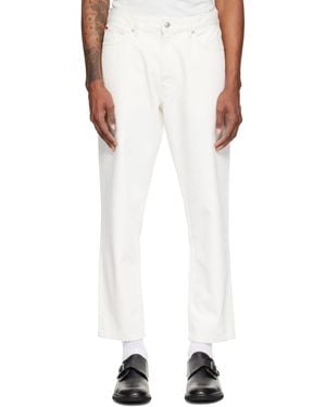 HUGO Relaxed-Tapered-Fit Jeans - White