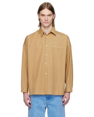 Marni タン Peeping Logo シャツ - ブルー