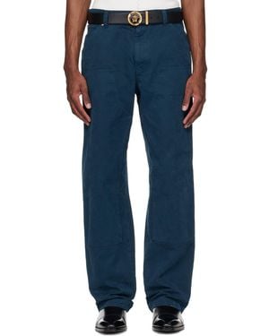 Versace Overdyed Canvas Carpenter Pants - Blue