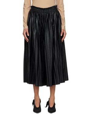 MM6 by Maison Martin Margiela ーン プリーツ フェイクレザー トラウザーズ - ブラック