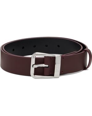 MM6 by Maison Martin Margiela Burgundy Leather Belt - Black