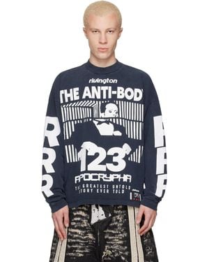 RIVINGTON roi Rebis 'The Anti-Body' Vintage Long Sleeve T-Shirt - Blue