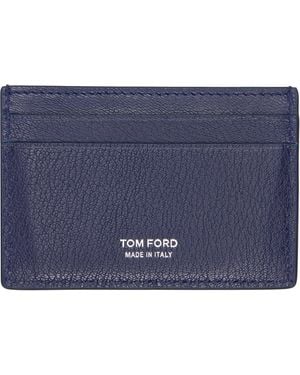 Tom Ford Elongated T Line Card Holder - Blue
