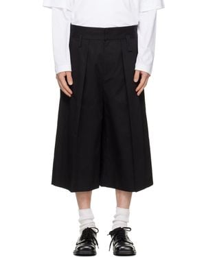 Simone Rocha Peeling Waist Wide Leg Shorts - Black