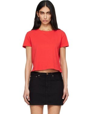 Agolde Adine Shrunken T-Shirt - Red