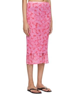 ★Dries Van Noten★ピンク ダブルレイヤードミディアムスカート Dries Van Notenのピンク ダブルレイヤード ミディアムスカート