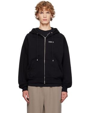 Amiri Pull À Capuche Décontracté Noir À Glissière